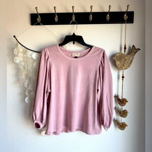 Universal Thread Puffed Sleeve Dusty Rose Top Size Small NWT